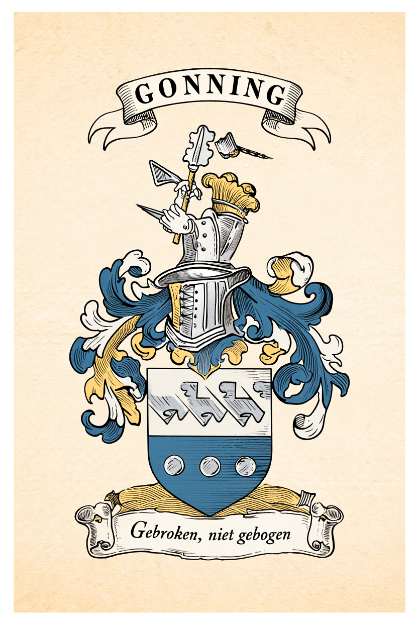 Familiewapen van de achternaam GONNING (vergrendeld)