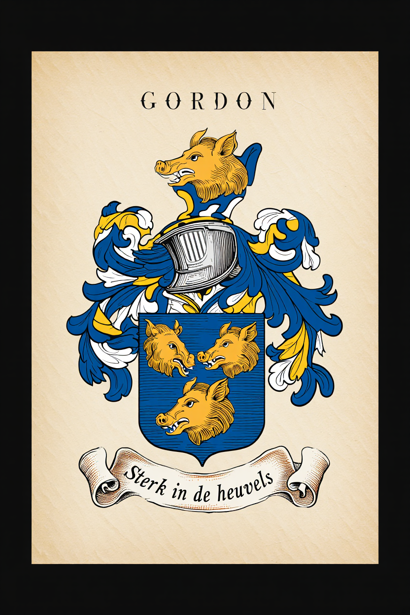 Familiewapen van de achternaam GORDON (vergrendeld)