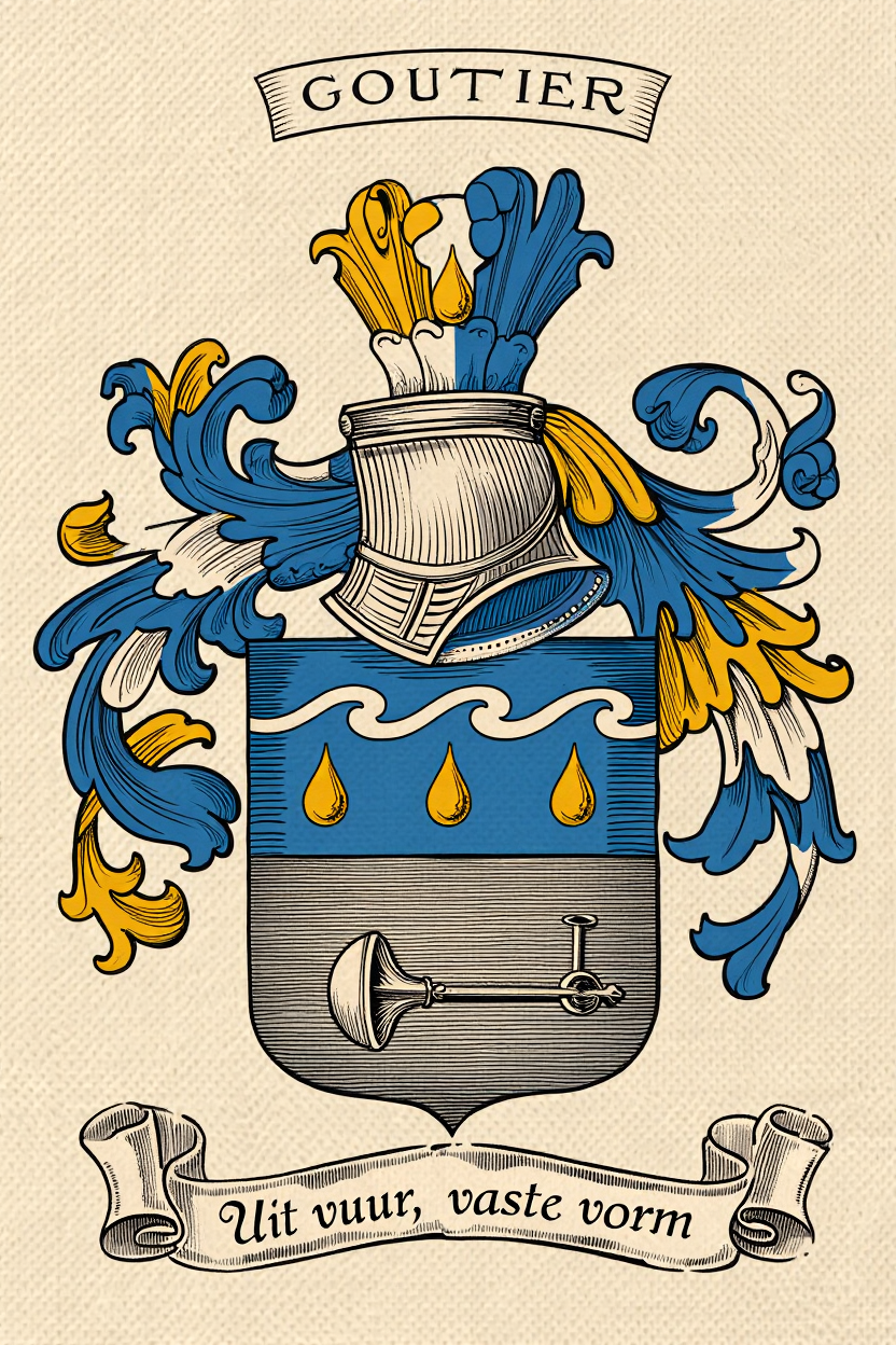 Familiewapen van de achternaam GOUTIER (vergrendeld)