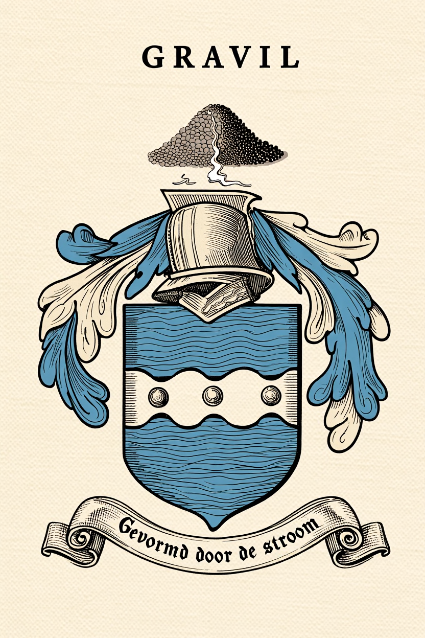 Familiewapen van de achternaam GRAVIL (vergrendeld)