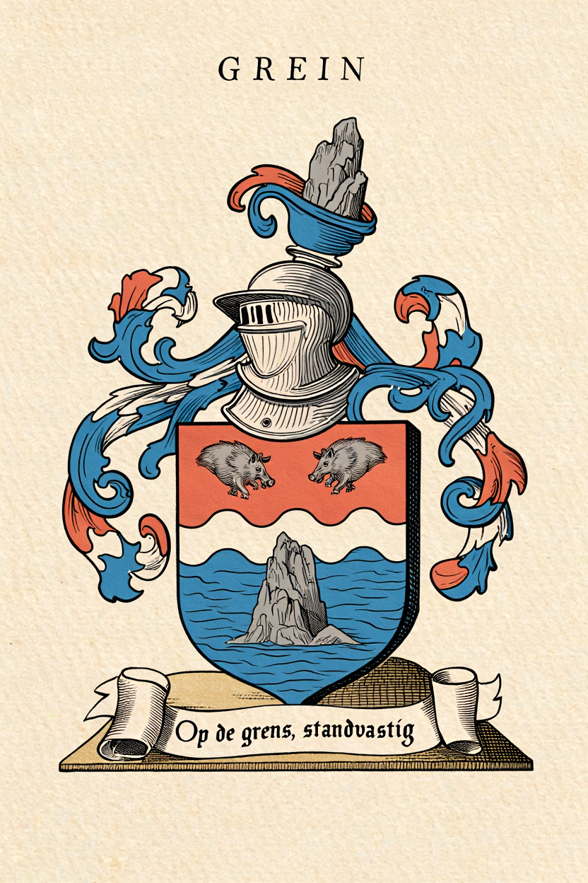Familiewapen van de achternaam GREIN (vergrendeld)