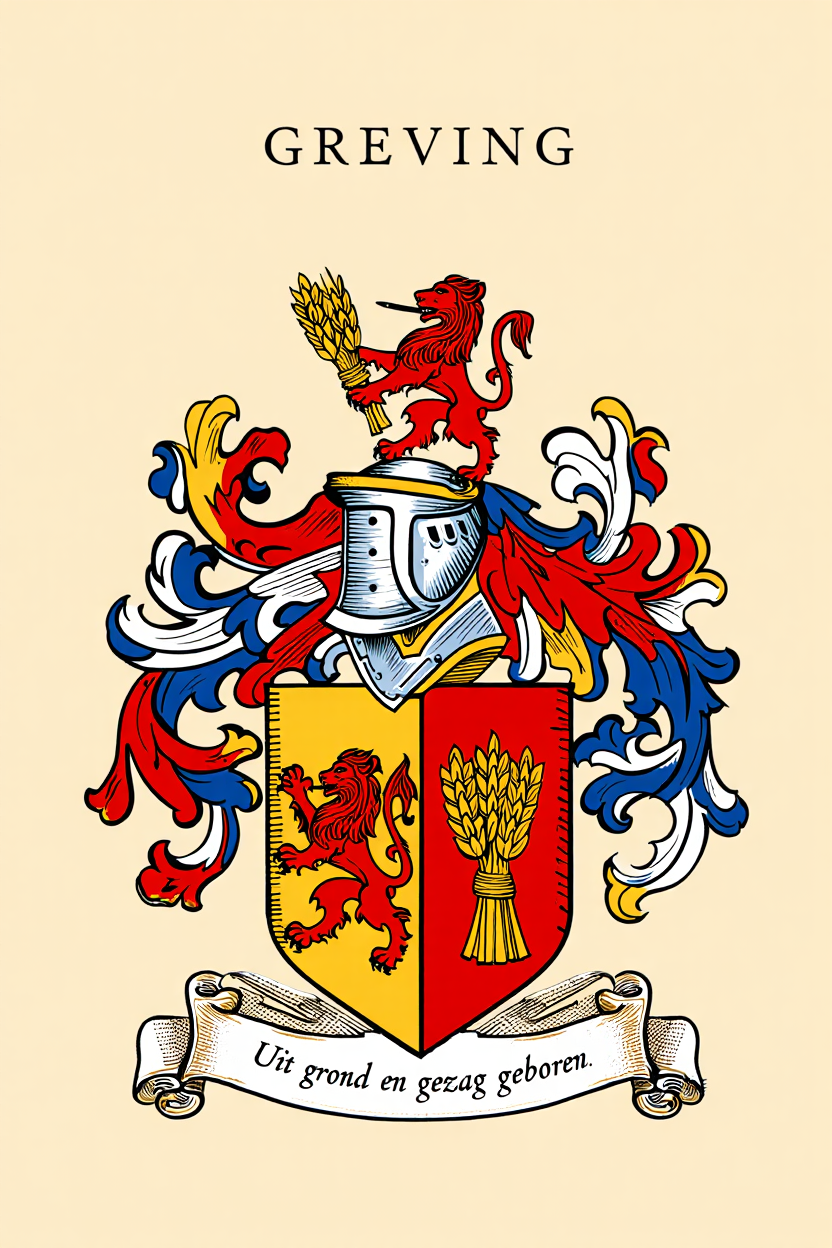 Familiewapen van de achternaam GREVING (vergrendeld)