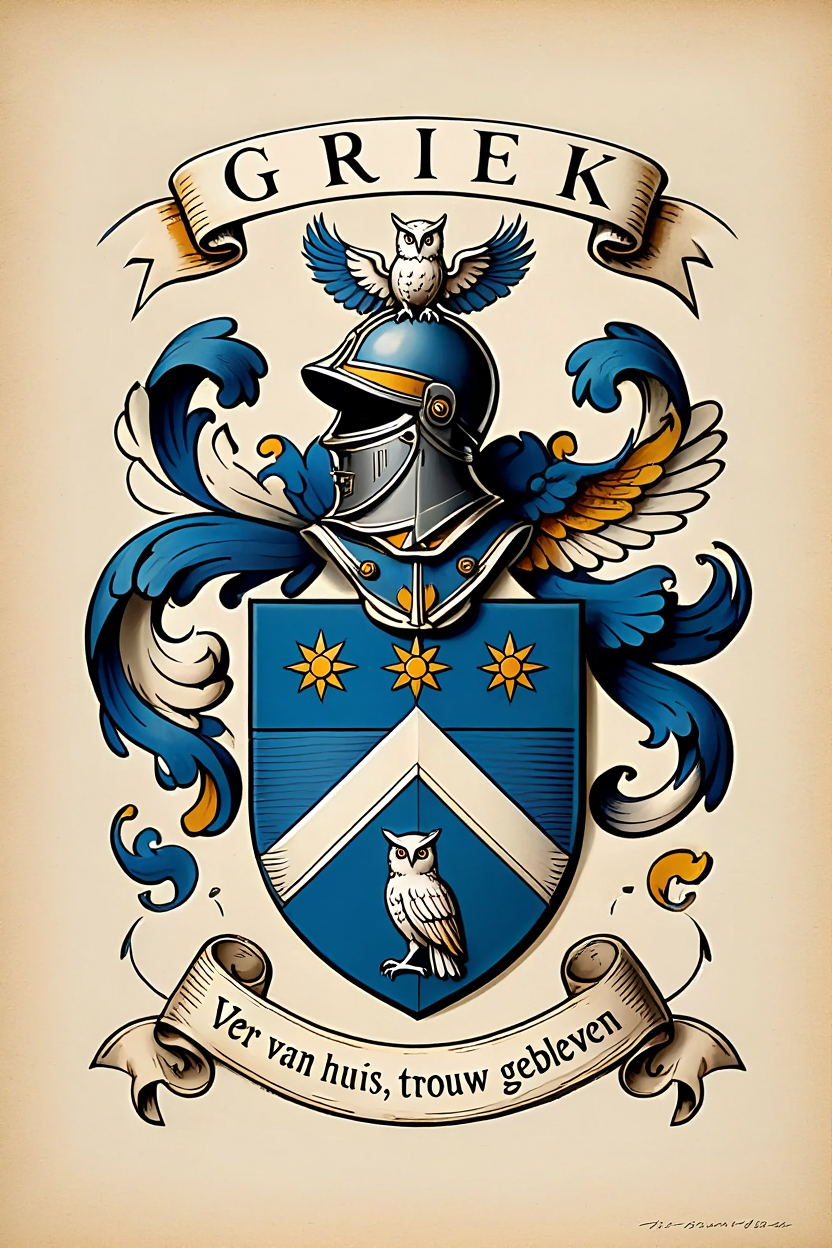 Familiewapen van de achternaam GRIEK (vergrendeld)