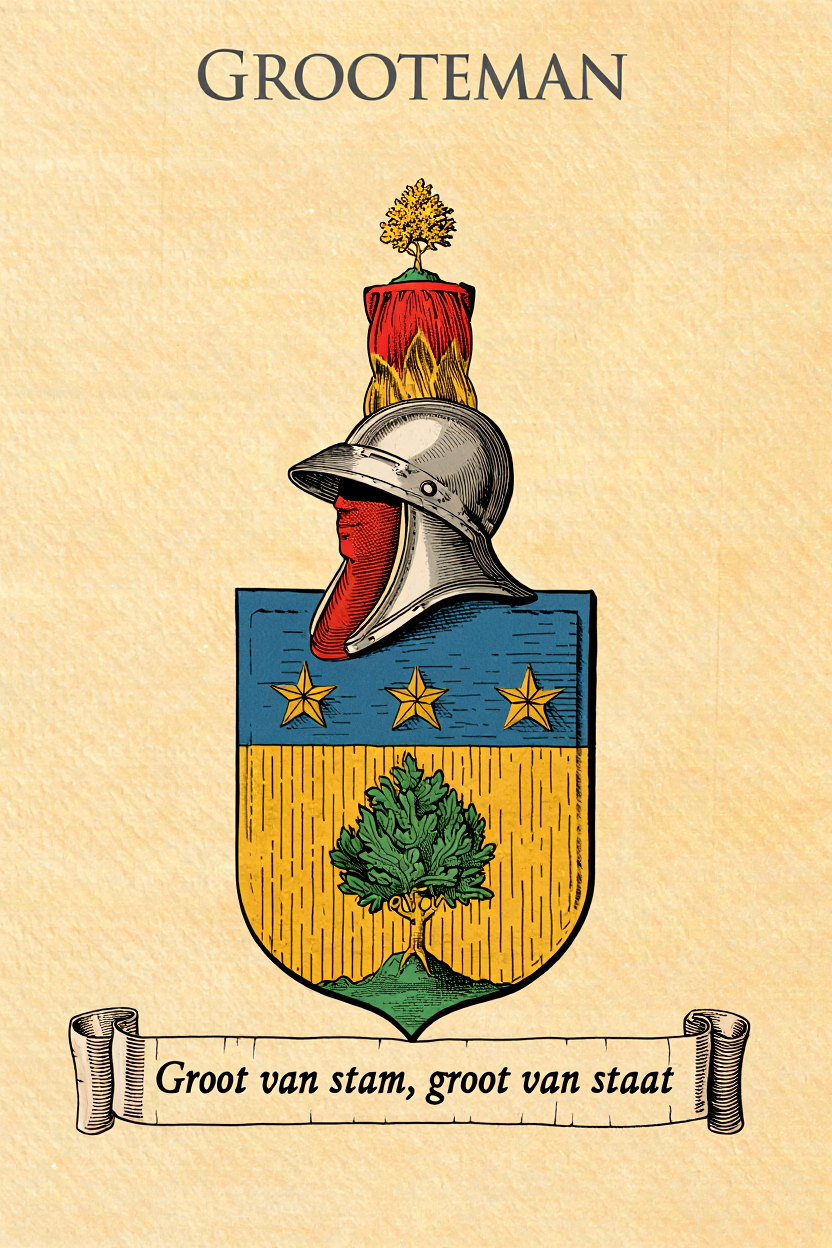 Familiewapen van de achternaam GROOTEMAN (vergrendeld)
