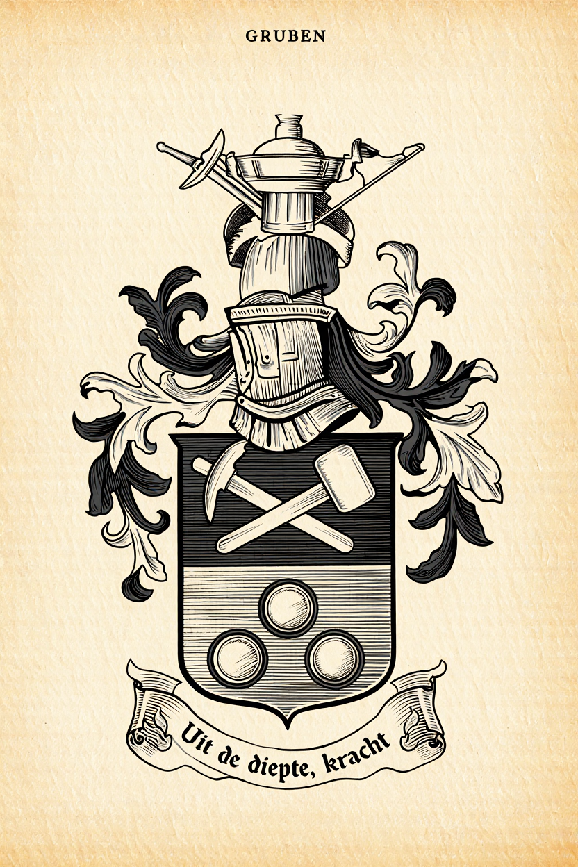 Familiewapen van de achternaam GRUBEN (vergrendeld)