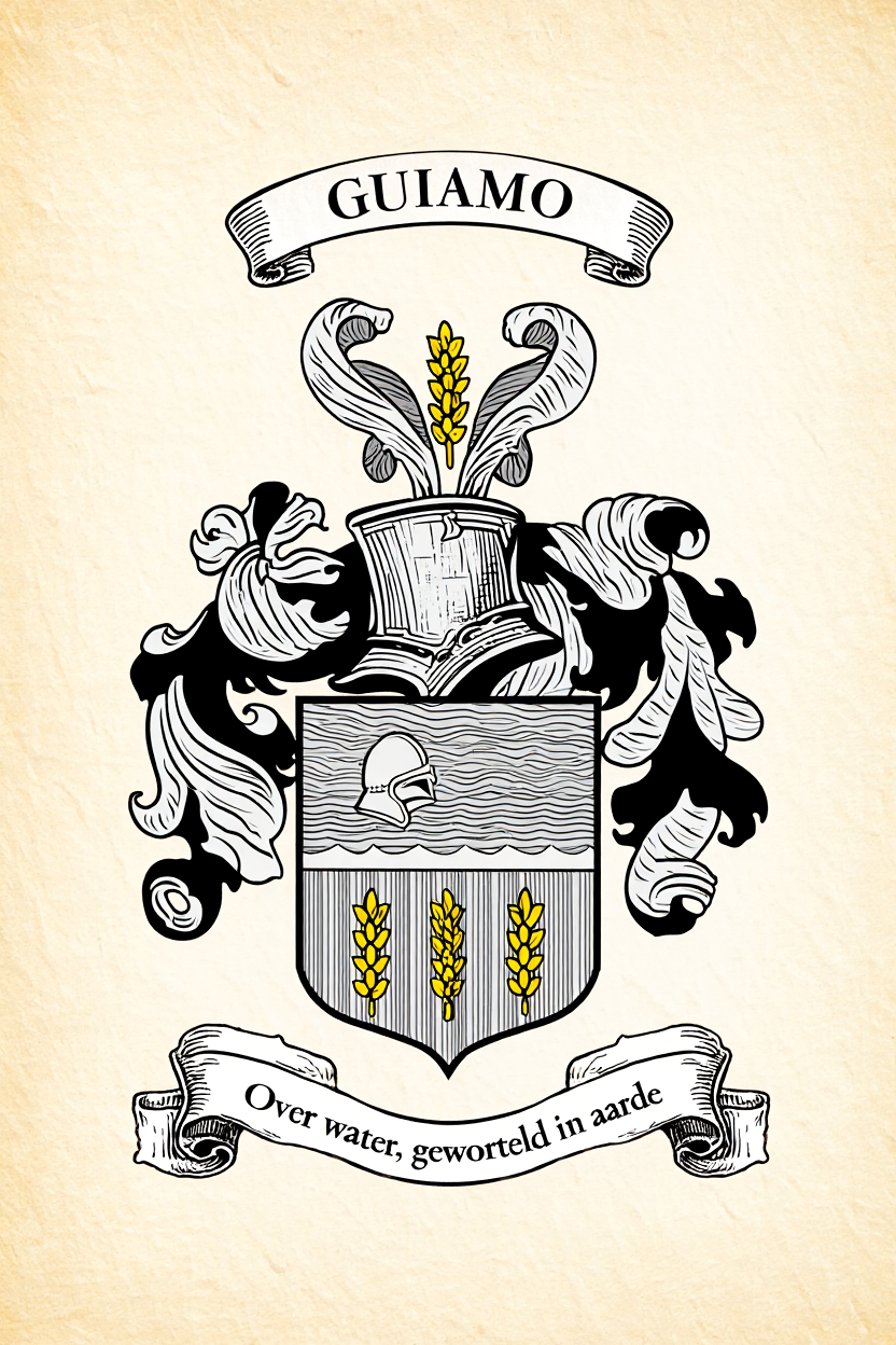 Familiewapen van de achternaam GUIAMO (vergrendeld)