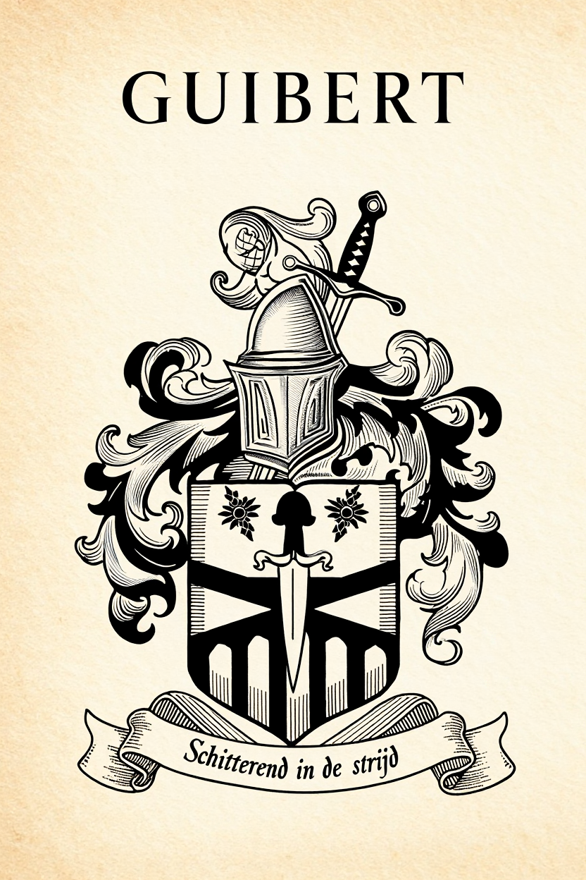 Familiewapen van de achternaam GUIBERT (vergrendeld)