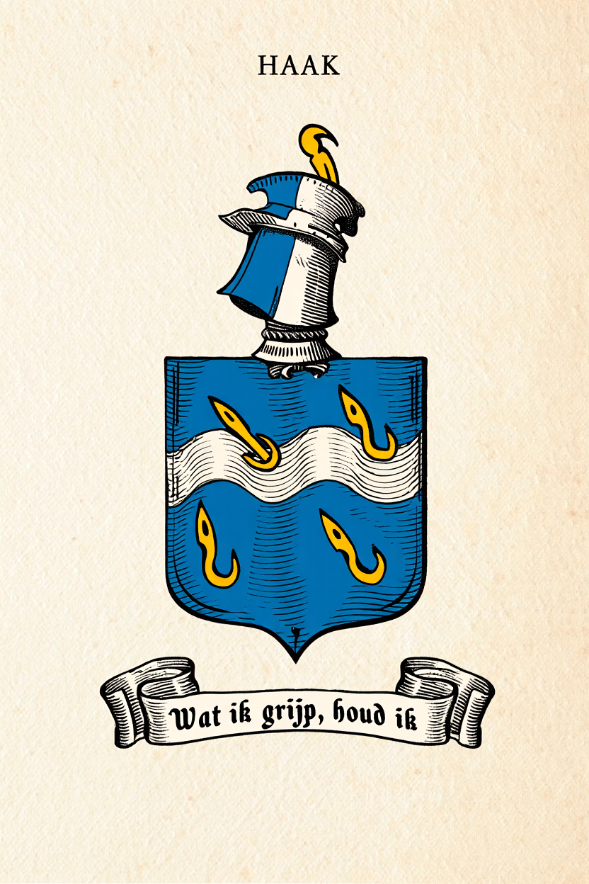 Familiewapen van de achternaam HAAK (vergrendeld)