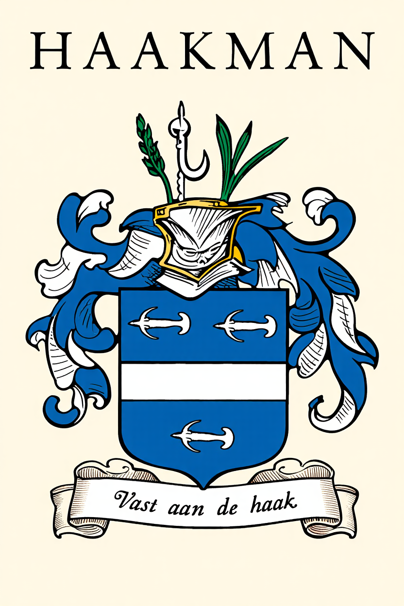 Familiewapen van de achternaam HAAKMAN (vergrendeld)