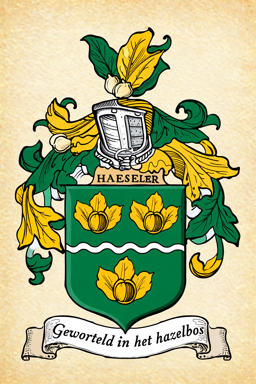 Familiewapen van de achternaam HAESELER (vergrendeld)
