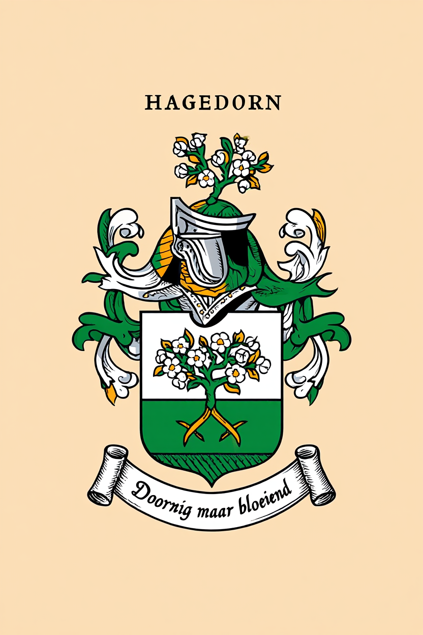 Familiewapen van de achternaam HAGEDORN (vergrendeld)