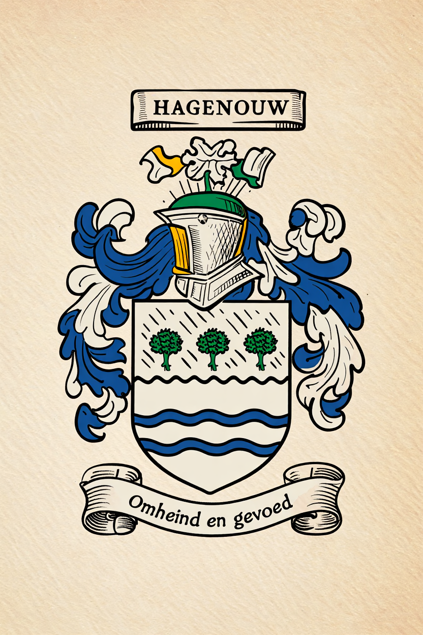 Familiewapen van de achternaam HAGENOUW (vergrendeld)
