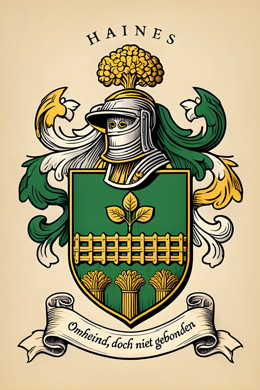 Familiewapen van de achternaam HAINES (vergrendeld)