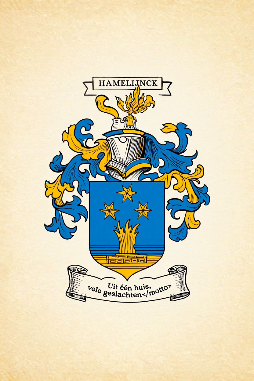 Familiewapen van de achternaam HAMELIJNCK (vergrendeld)