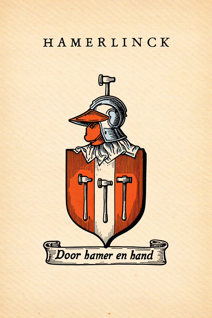 Familiewapen van de achternaam HAMERLINCK (vergrendeld)