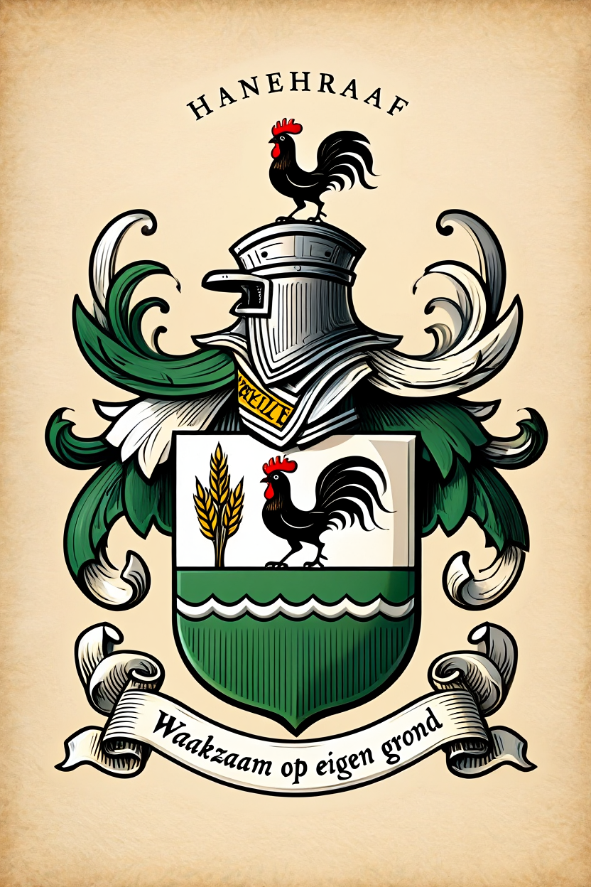 Familiewapen van de achternaam HANEHRAAF (vergrendeld)