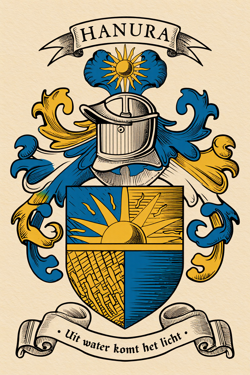 Familiewapen van de achternaam HANURA (vergrendeld)