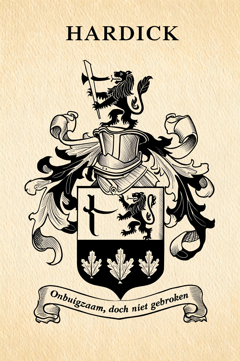 Familiewapen van de achternaam HARDICK (vergrendeld)