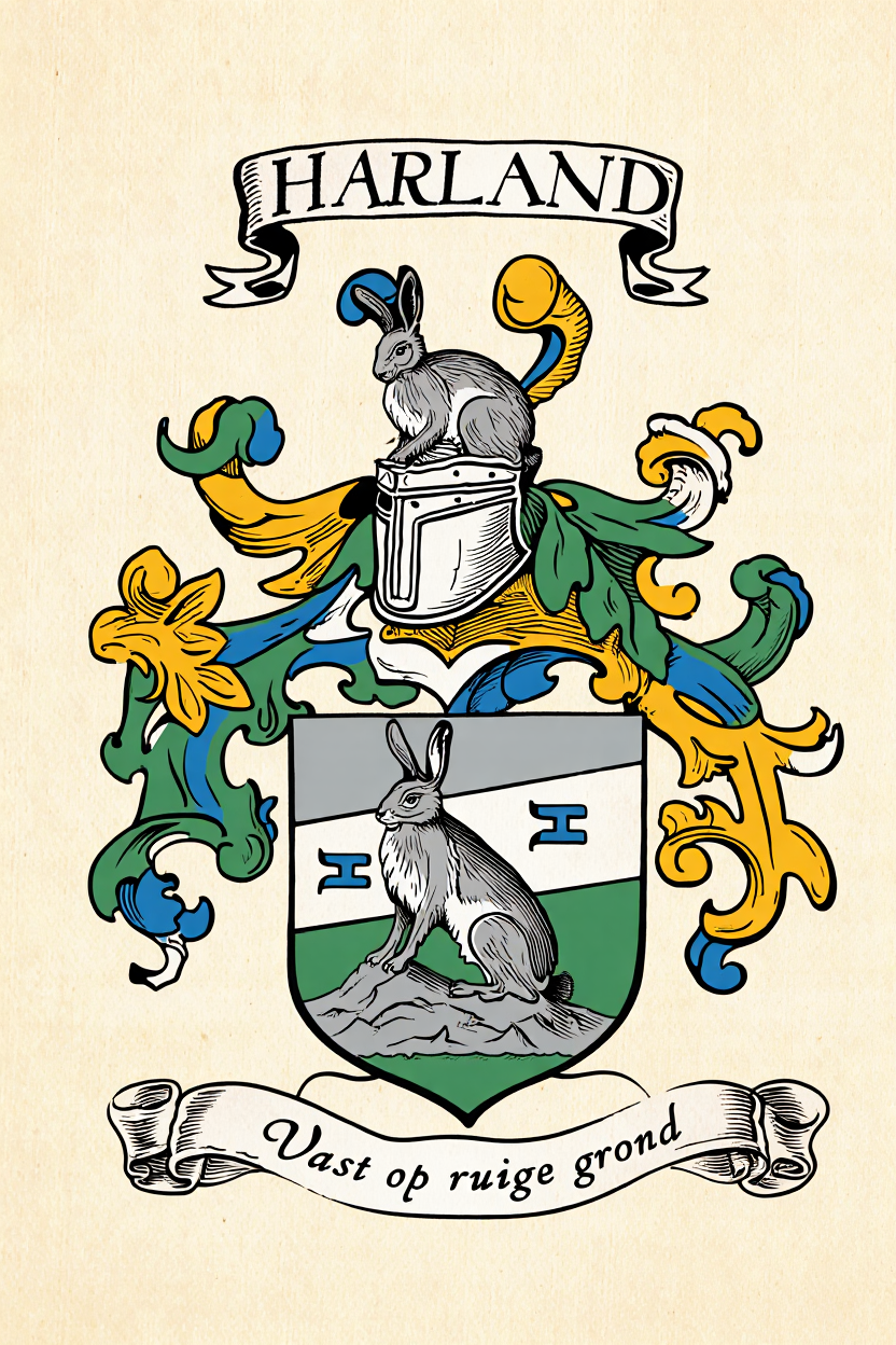 Familiewapen van de achternaam HARLAND (vergrendeld)