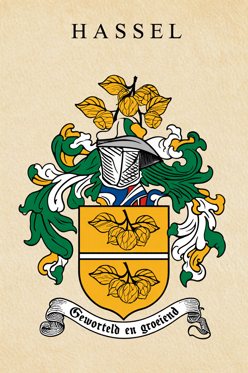 Familiewapen van de achternaam HASSEL (vergrendeld)