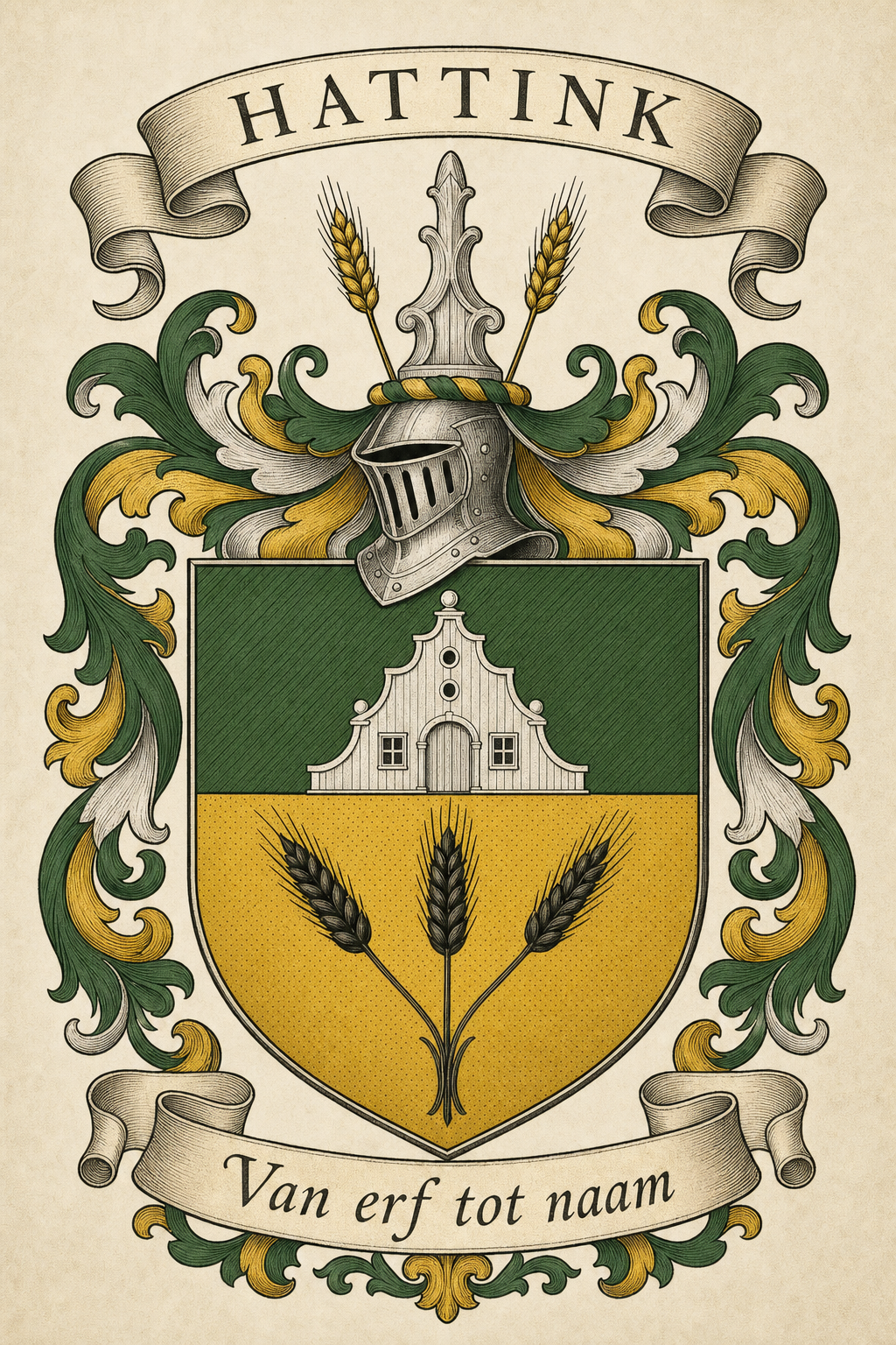 Familiewapen van de achternaam HATTINK (vergrendeld)