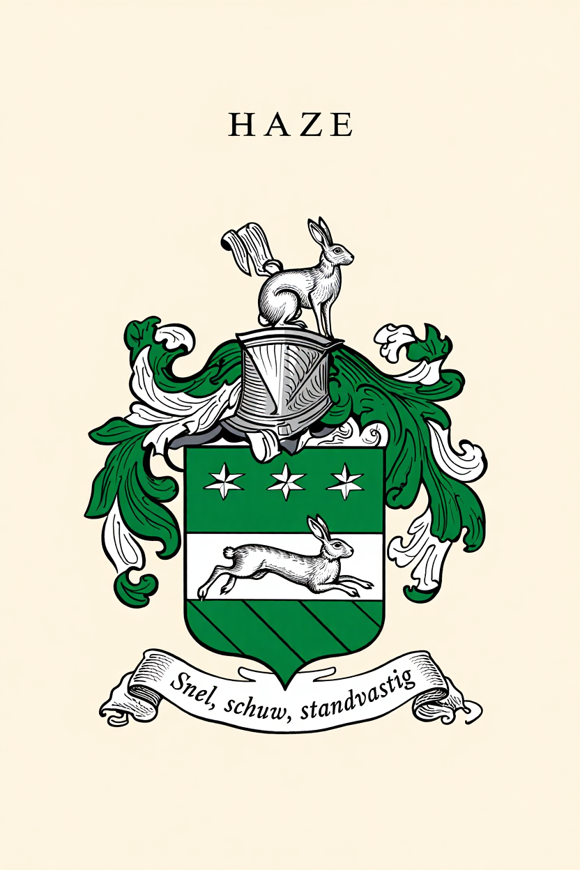 Familiewapen van de achternaam HAZE (vergrendeld)