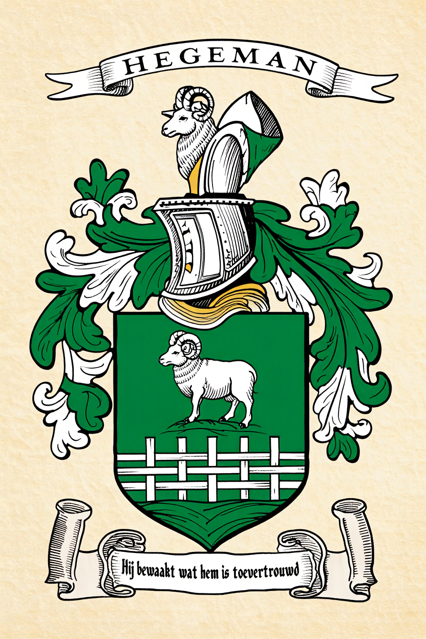 Familiewapen van de achternaam HEGEMAN (vergrendeld)