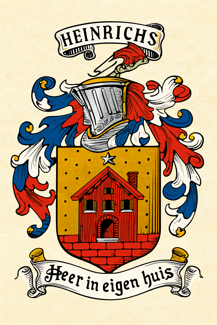 Familiewapen van de achternaam HEINRICHS (vergrendeld)