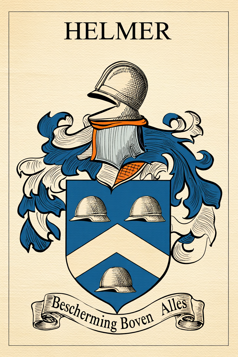 Familiewapen van de achternaam HELMER (vergrendeld)