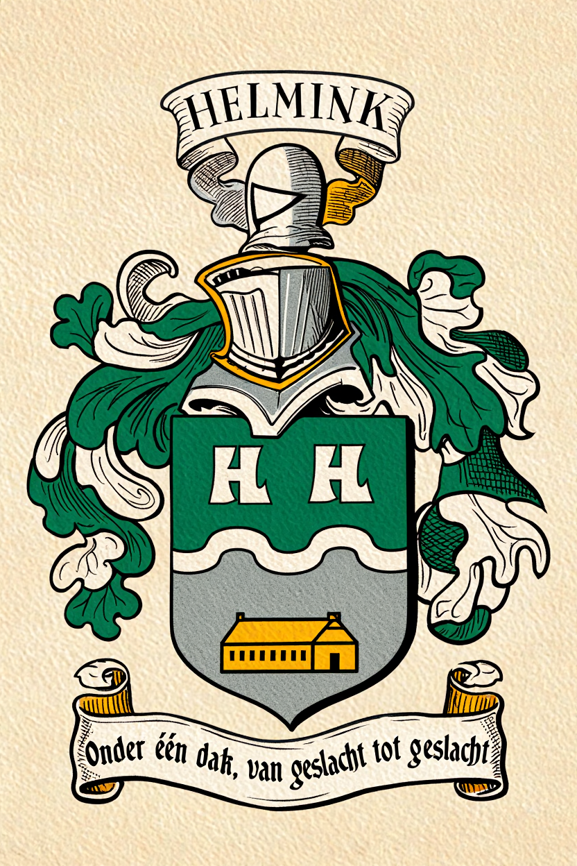 Familiewapen van de achternaam HELMINK (vergrendeld)