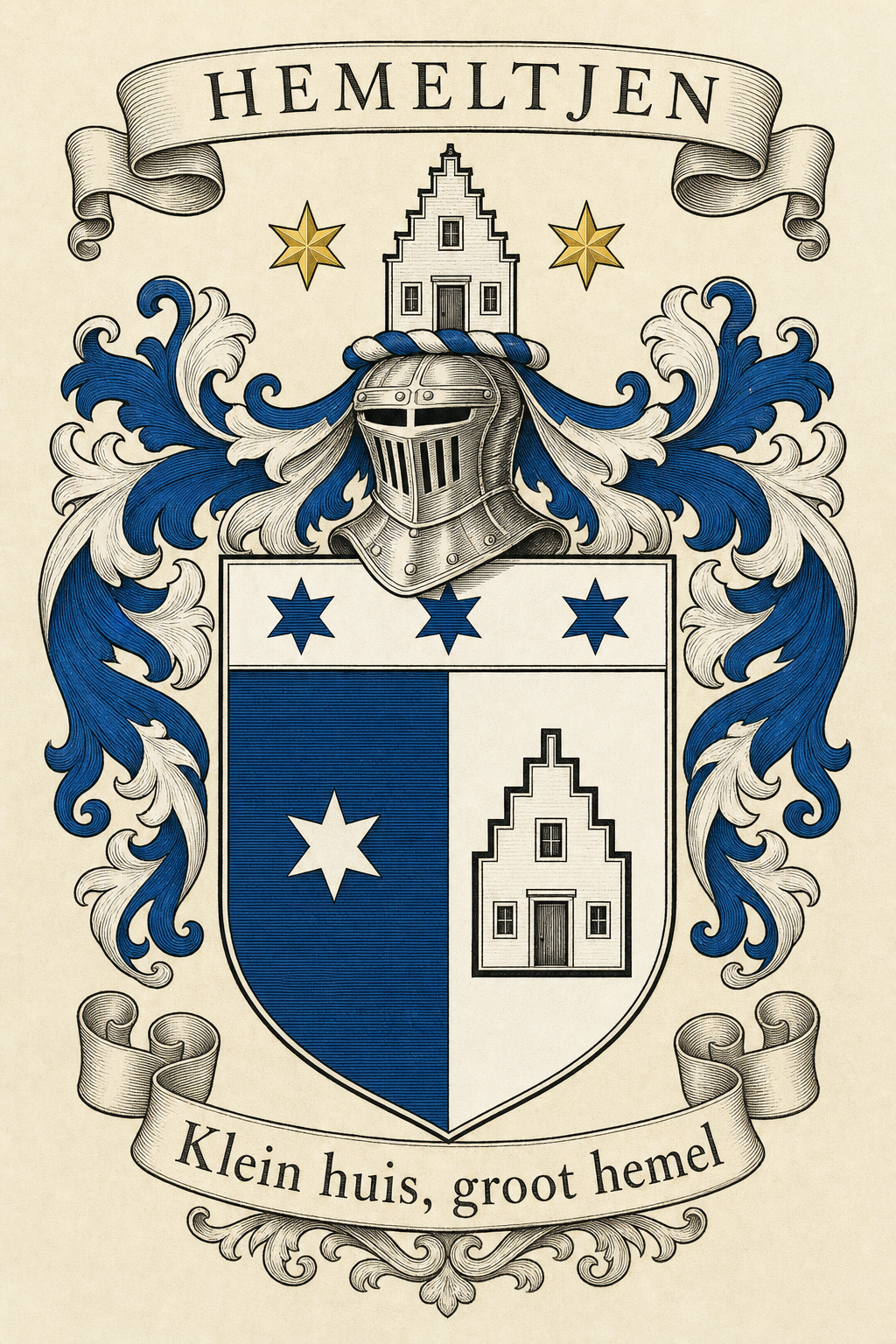 Familiewapen van de achternaam HEMELTJEN (vergrendeld)