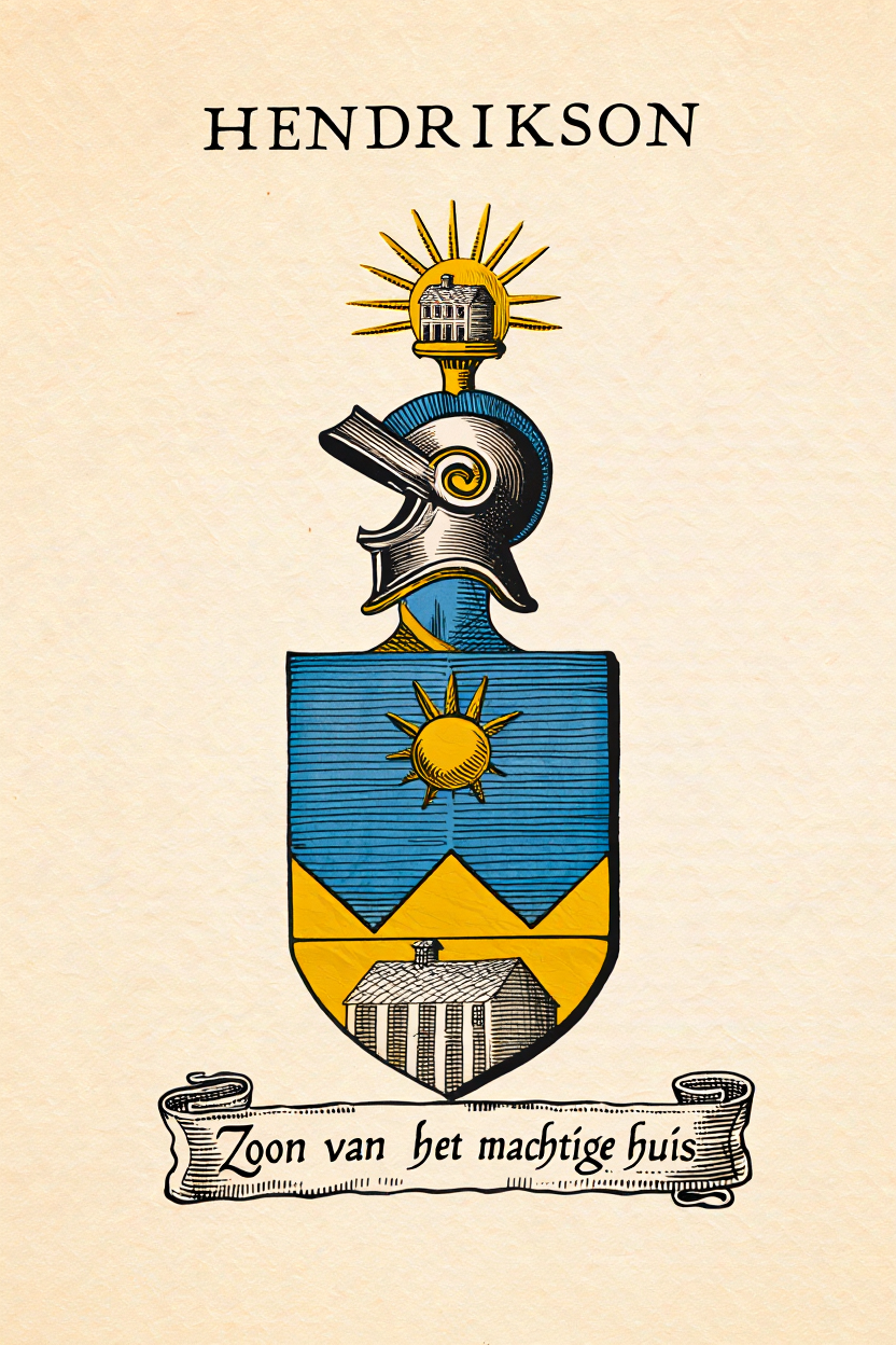 Familiewapen van de achternaam HENDRIKSON (vergrendeld)