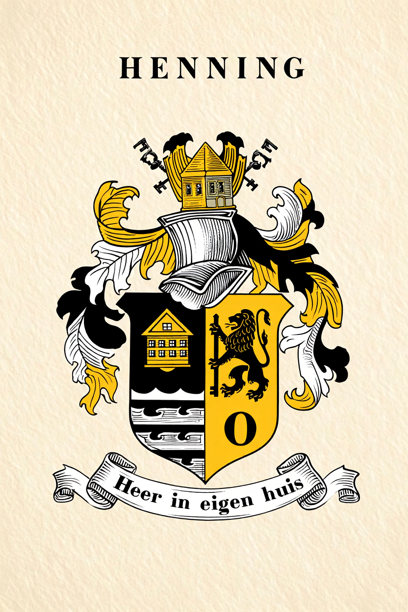 Familiewapen van de achternaam HENNING (vergrendeld)