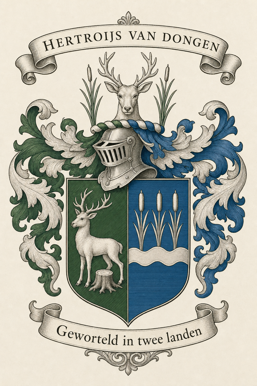 Familiewapen van de achternaam HERTROIJS VAN DONGEN (vergrendeld)