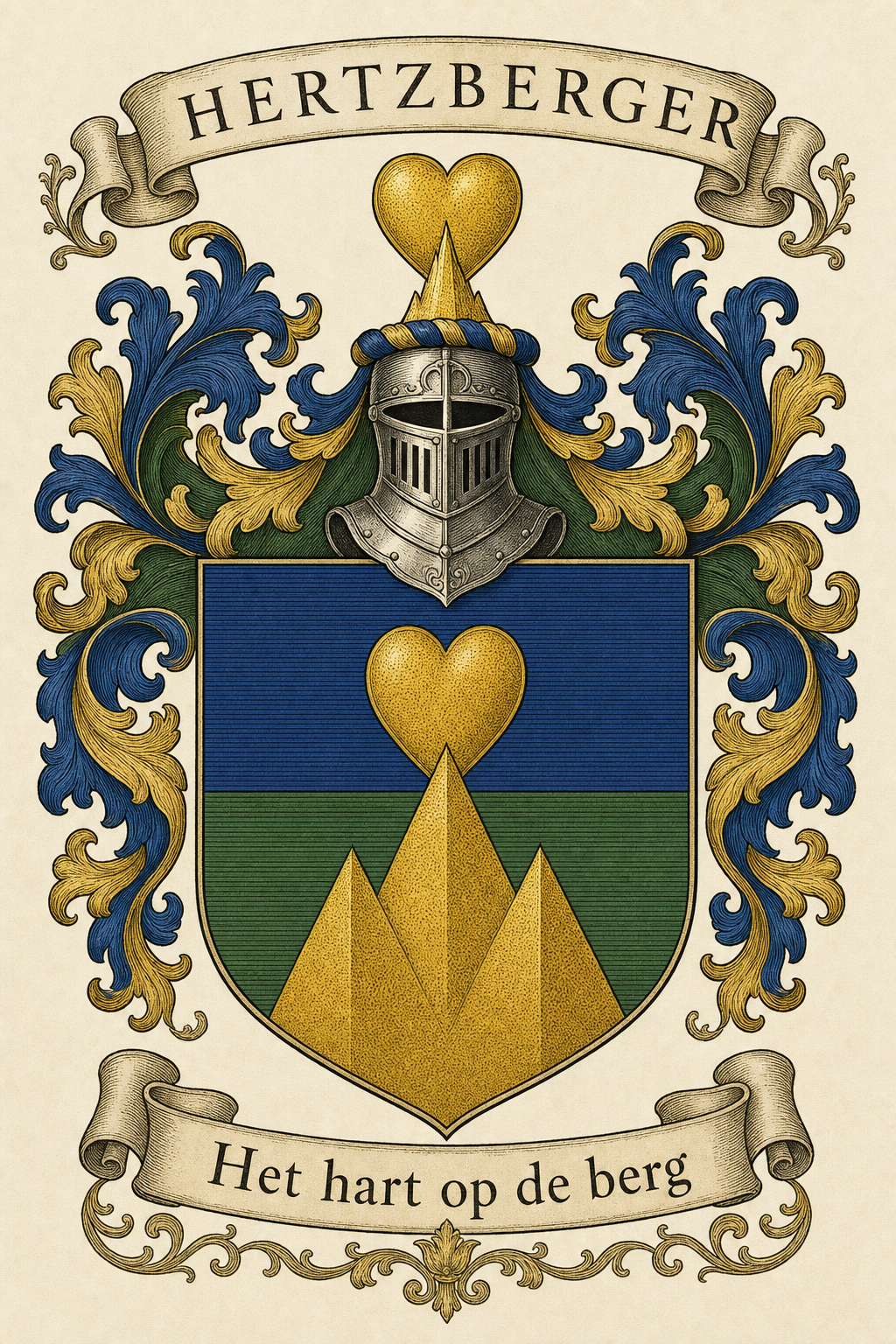Familiewapen van de achternaam HERTZBERGER (vergrendeld)