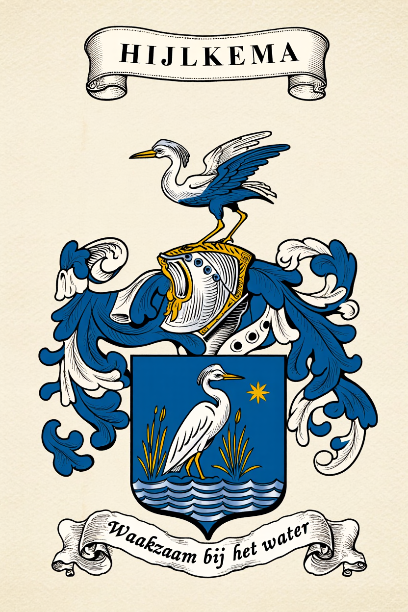Familiewapen van de achternaam HIJLKEMA (vergrendeld)