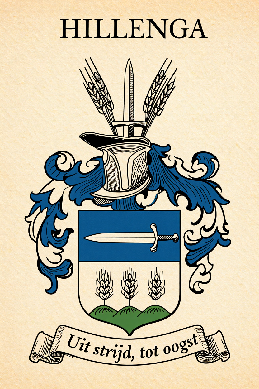 Familiewapen van de achternaam HILLENGA (vergrendeld)