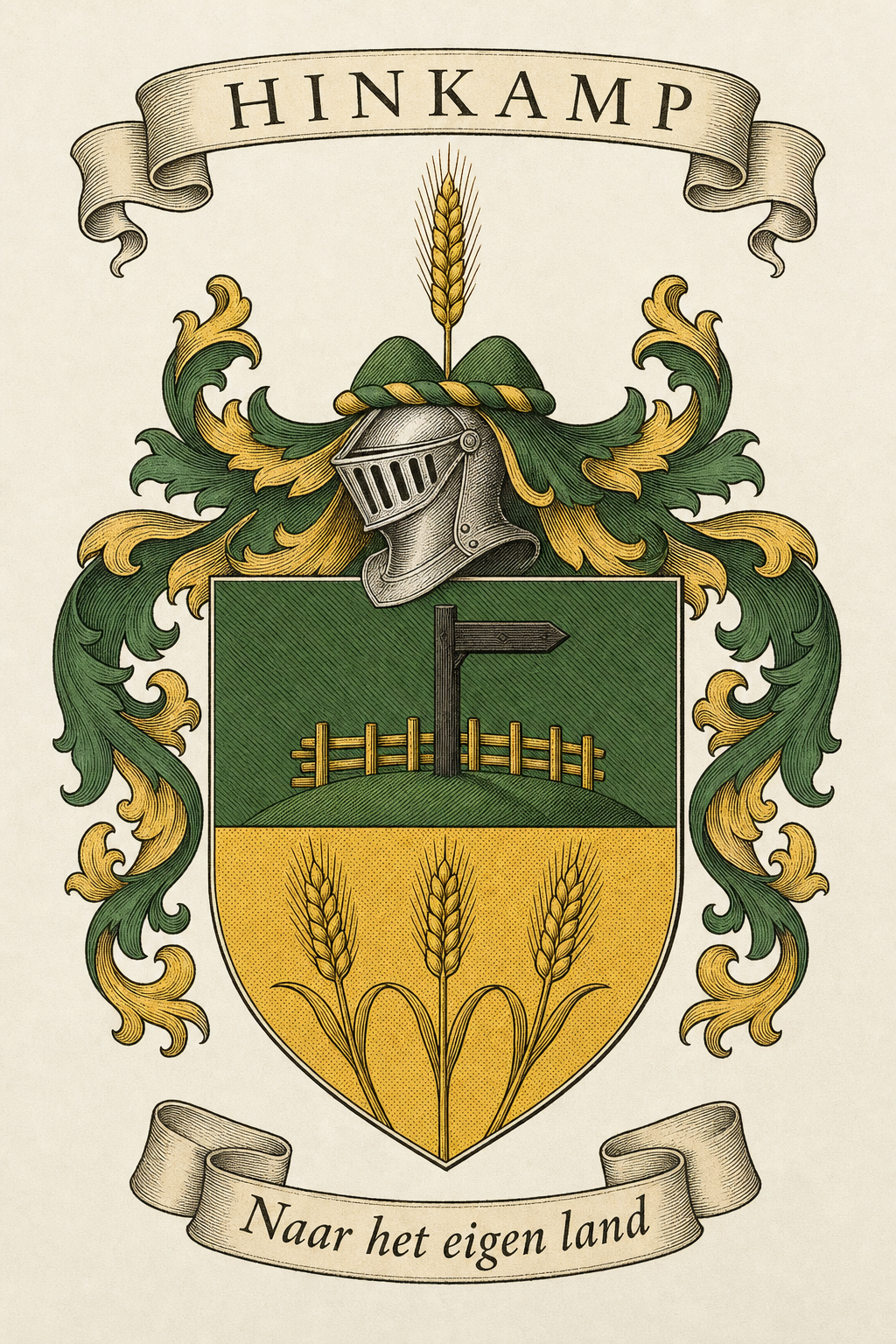 Familiewapen van de achternaam HINKAMP (vergrendeld)