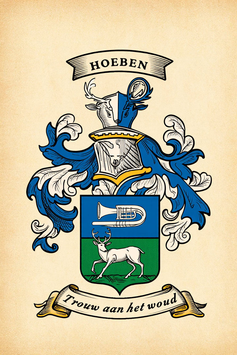 Familiewapen van de achternaam HOEBEN (vergrendeld)