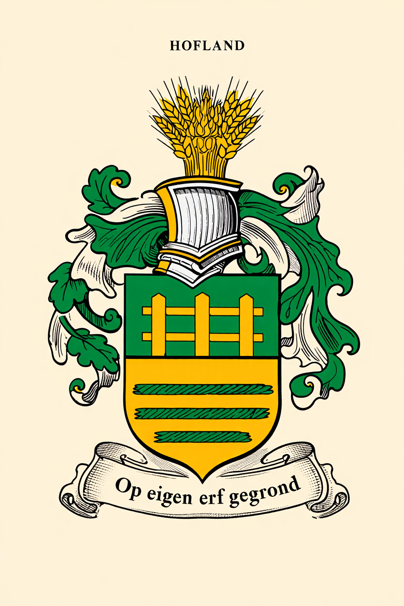 Familiewapen van de achternaam HOFLAND (vergrendeld)