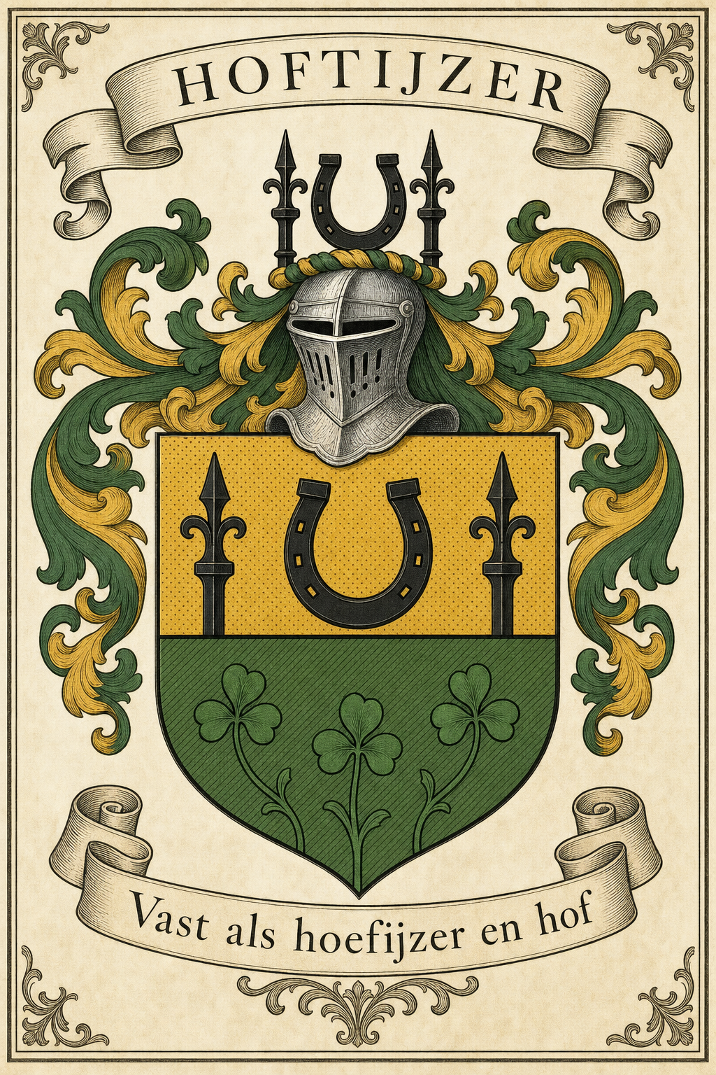 Familiewapen van de achternaam HOFTIJZER (vergrendeld)