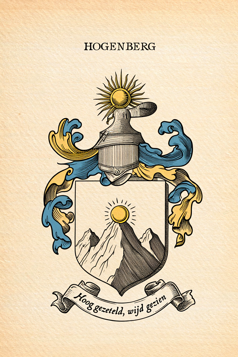 Familiewapen van de achternaam HOGENBERG (vergrendeld)