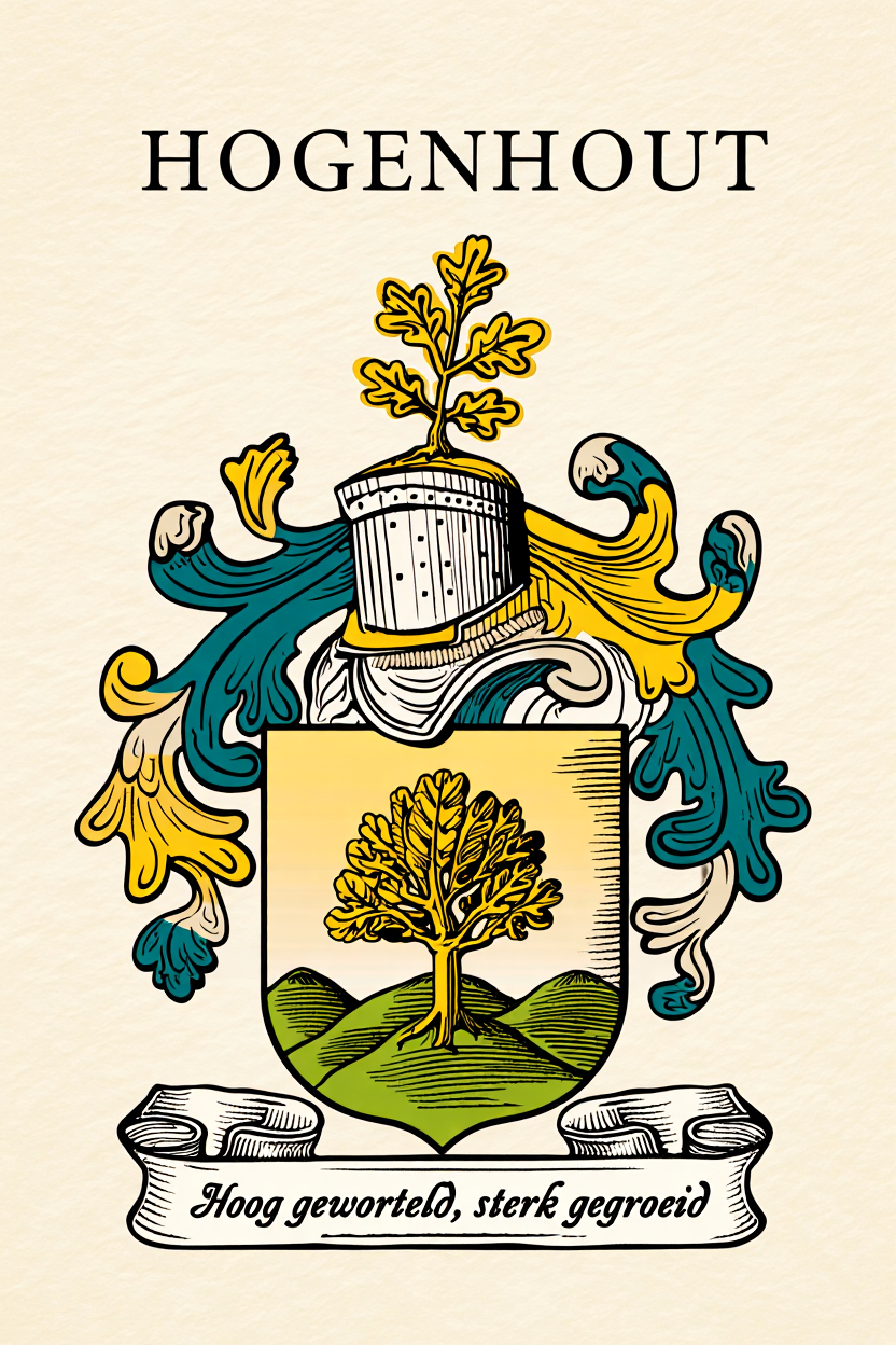 Familiewapen van de achternaam HOGENHOUT (vergrendeld)