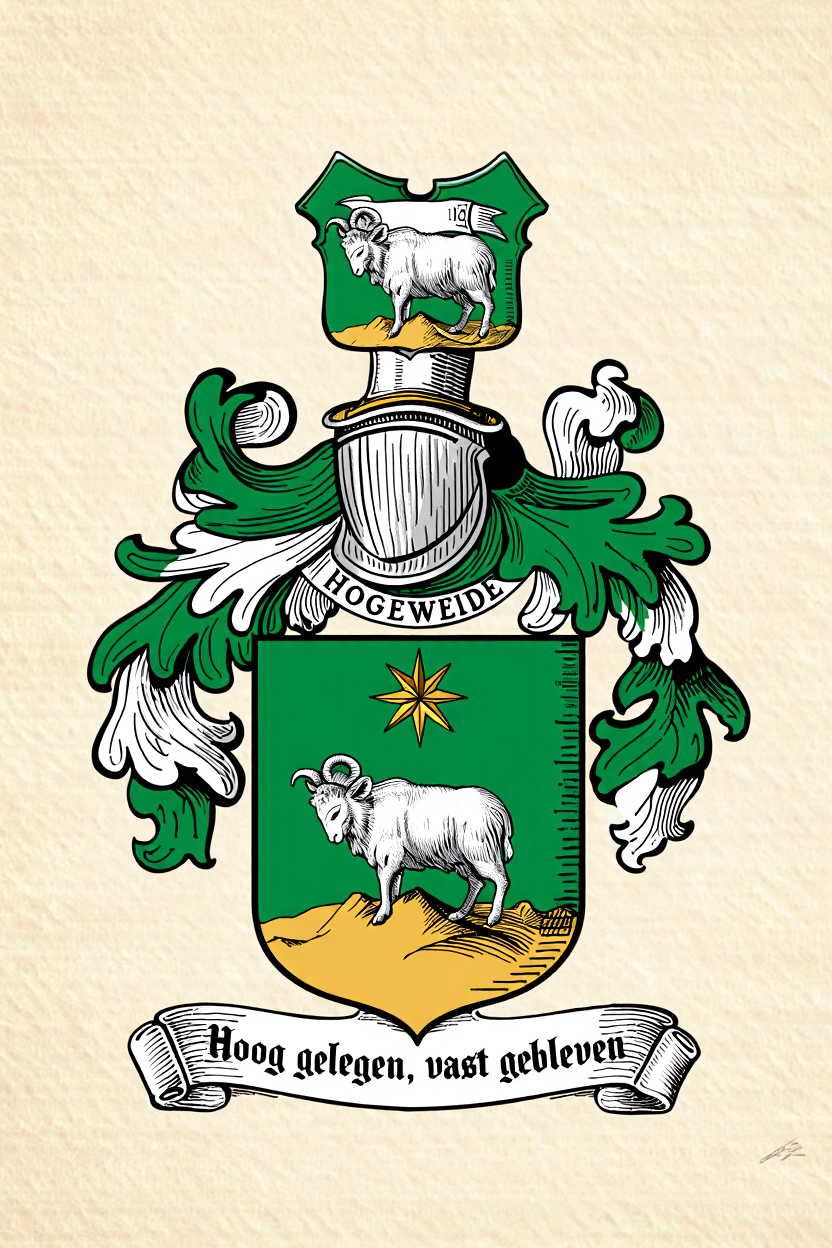 Familiewapen van de achternaam HOGEWEIDE (vergrendeld)