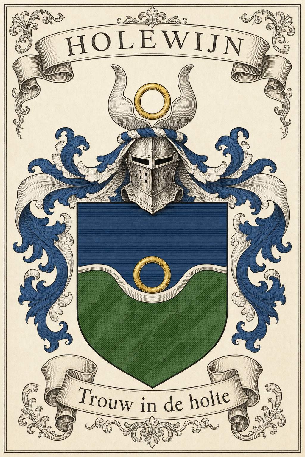 Familiewapen van de achternaam HOLEWIJN (vergrendeld)