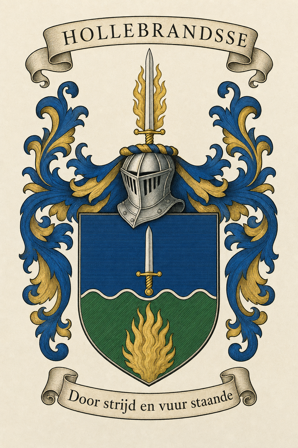 Familiewapen van de achternaam HOLLEBRANDSSE (vergrendeld)