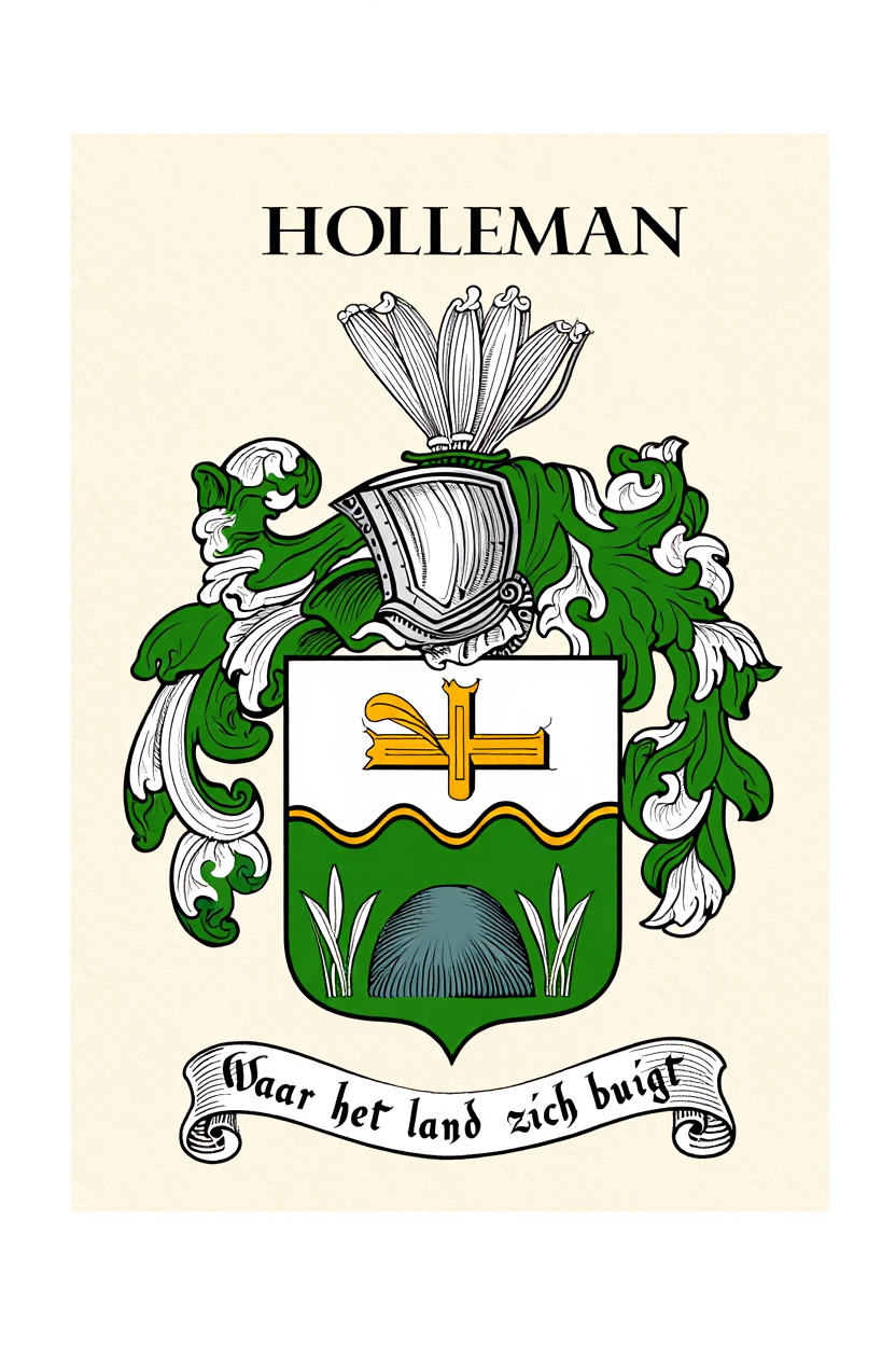 Familiewapen van de achternaam HOLLEMAN (vergrendeld)