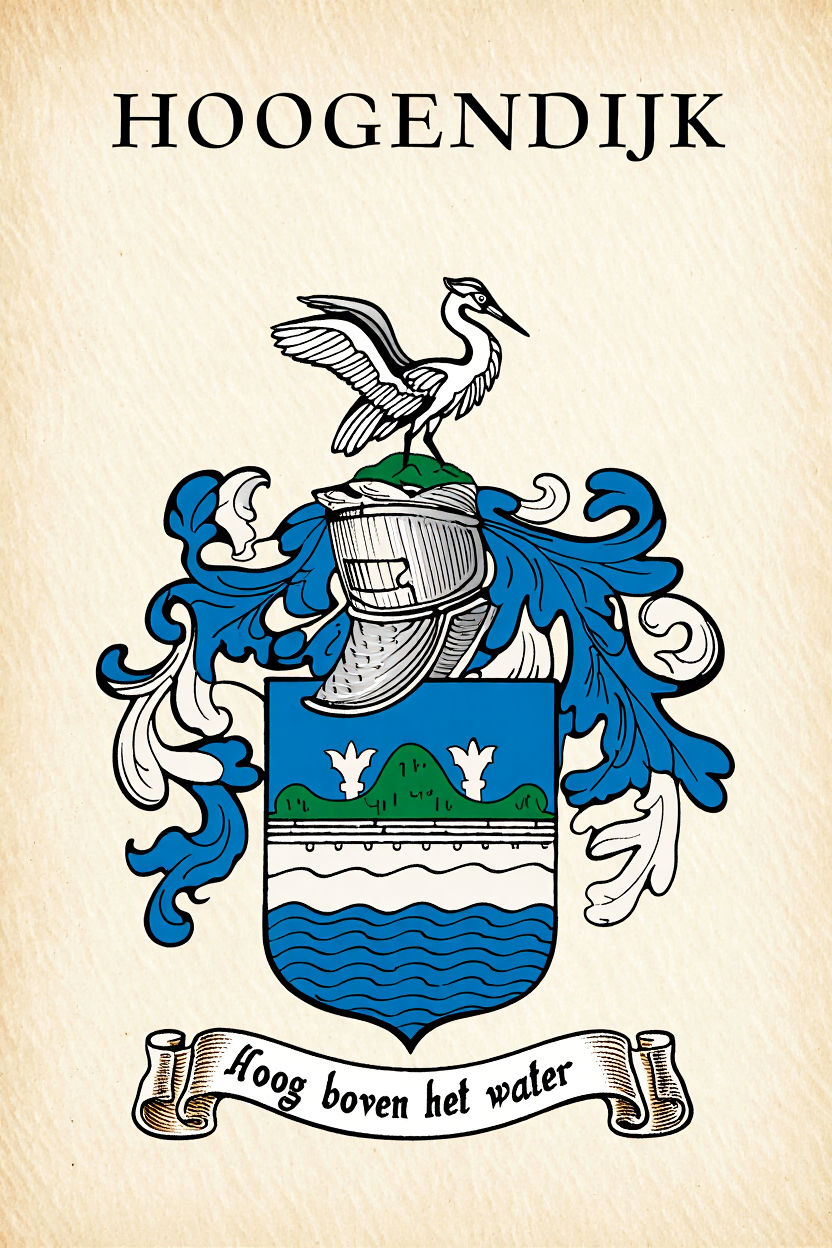 Familiewapen van de achternaam HOOGENDIJK (vergrendeld)