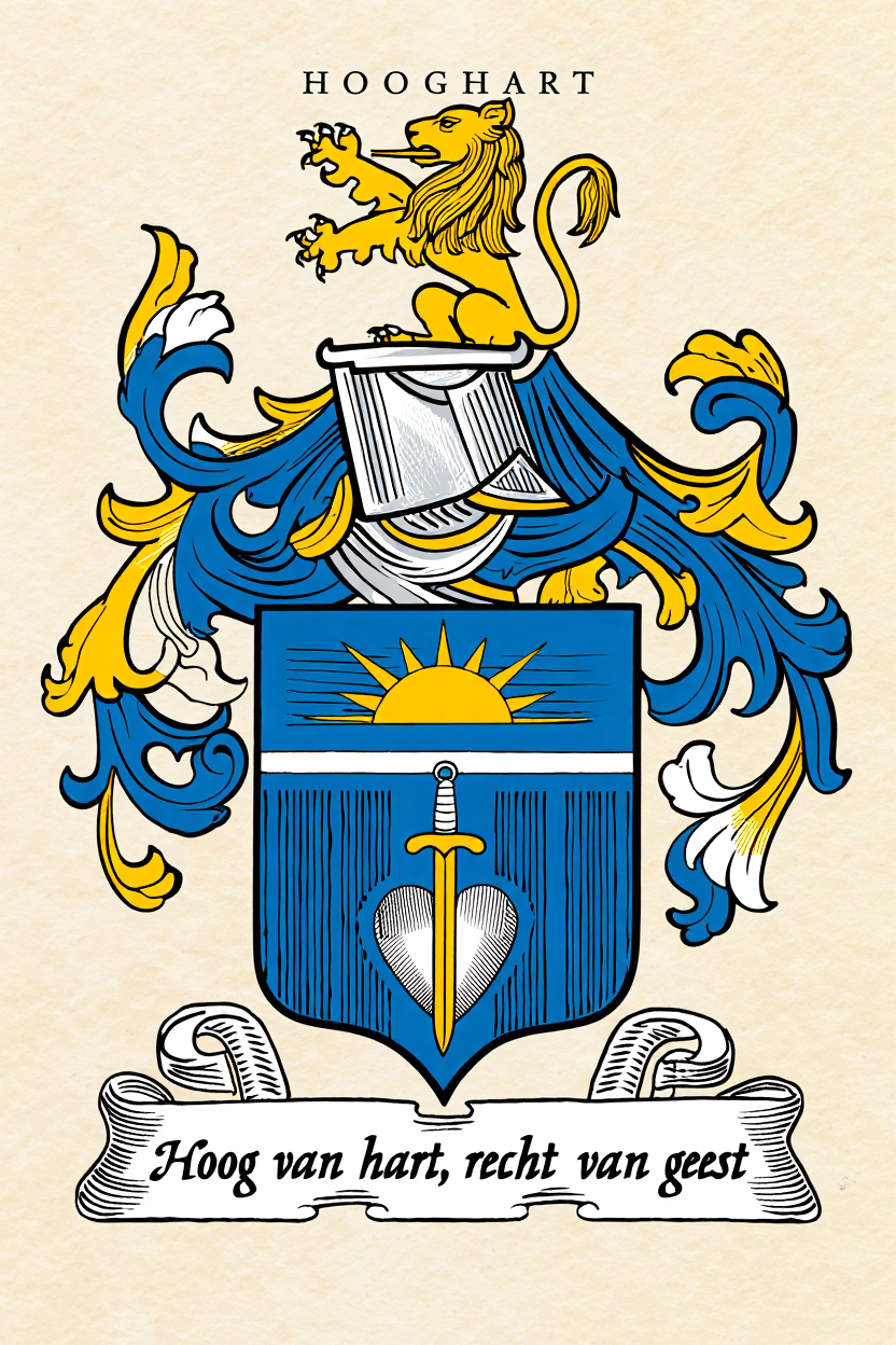 Familiewapen van de achternaam HOOGHART (vergrendeld)