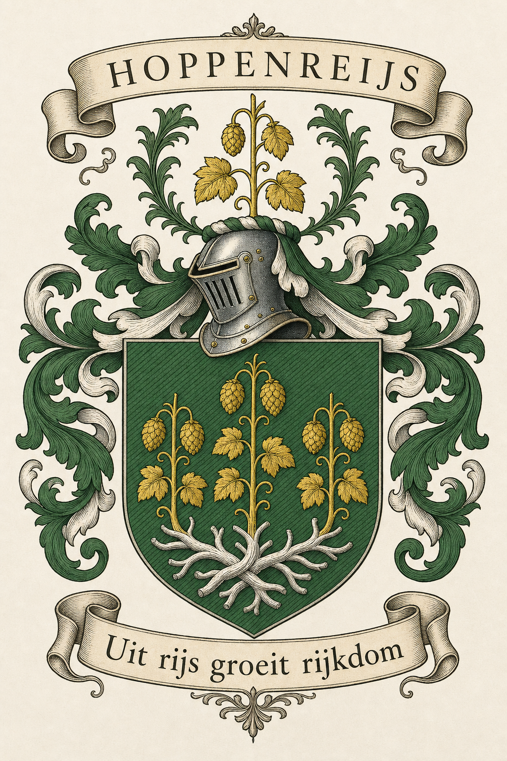 Familiewapen van de achternaam HOPPENREIJS (vergrendeld)